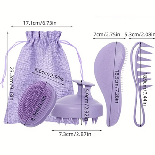 CONJUNTO 4 ESCOVAS CABELO - PARA TODO O TIPO DE CABELO
