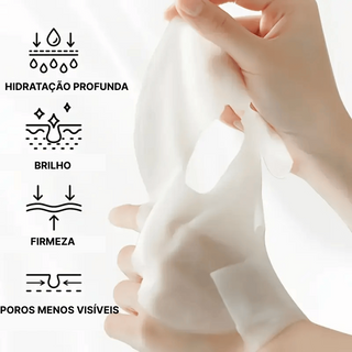 MÁSCARA FACIAL COM COLEGÉNIO E ÁCIDO HIALURÓNICO (10UNIDADES) - PELE HIDRATADA E NUTRIDA