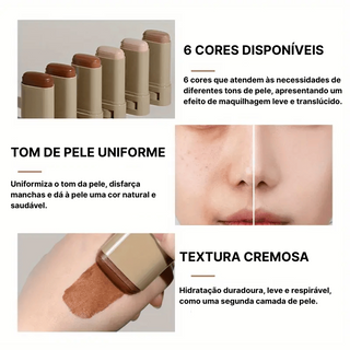 BASE CREMOSA EM STICK - PELE EFEITO NATURAL