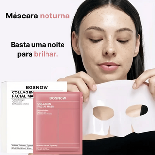 MÁSCARA FACIAL COM COLEGÉNIO E ÁCIDO HIALURÓNICO (10UNIDADES) - PELE HIDRATADA E NUTRIDA