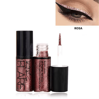 EYELINER LÍQUIDO COM GLITTER - DELINEADO COM FORTE PIGMENTAÇÃO