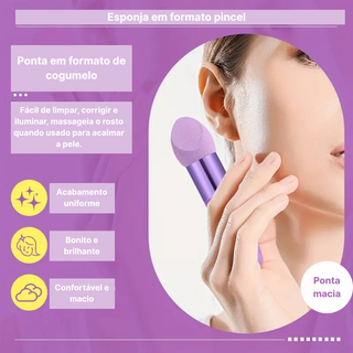 ESPONJA DE MAQUILHAGEM EM FORMATO PINCÉL (3UNIDADES) - PELE UNIFORME