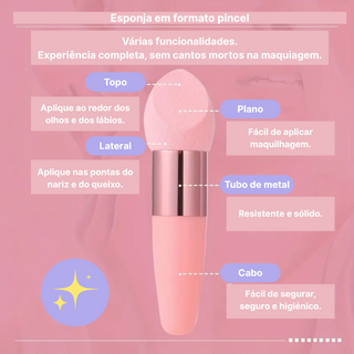 ESPONJA DE MAQUILHAGEM EM FORMATO PINCÉL (3UNIDADES) - PELE UNIFORME