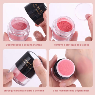 PUFF DE BLUSH EM PÓ - LONGA DURAÇÃO